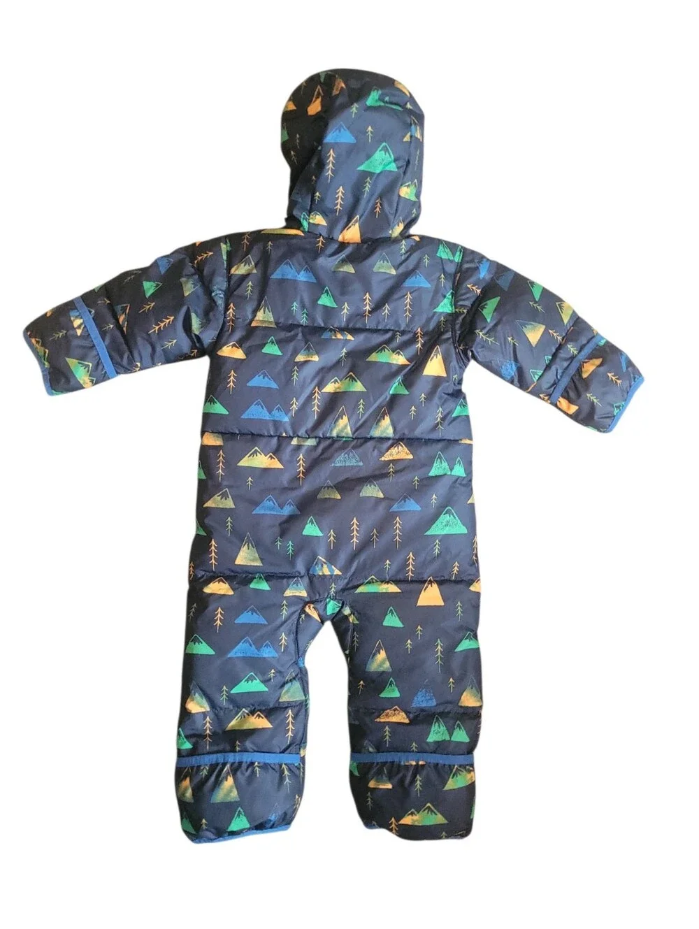 Columbia Baby 12-18M Snowsuit Bunting Puffer Fleece Lined Hooded Mountain Print